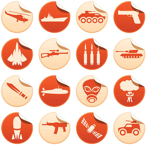 ilustrações, clipart, desenhos animados e ícones de adesivos militar - silhouette computer icon handgun satellite