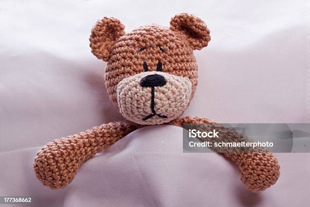 Teddy Bear Lyiing Sick In Bed Stock Photo - Download Image Now - Animal, Bed - Furniture, Blanket