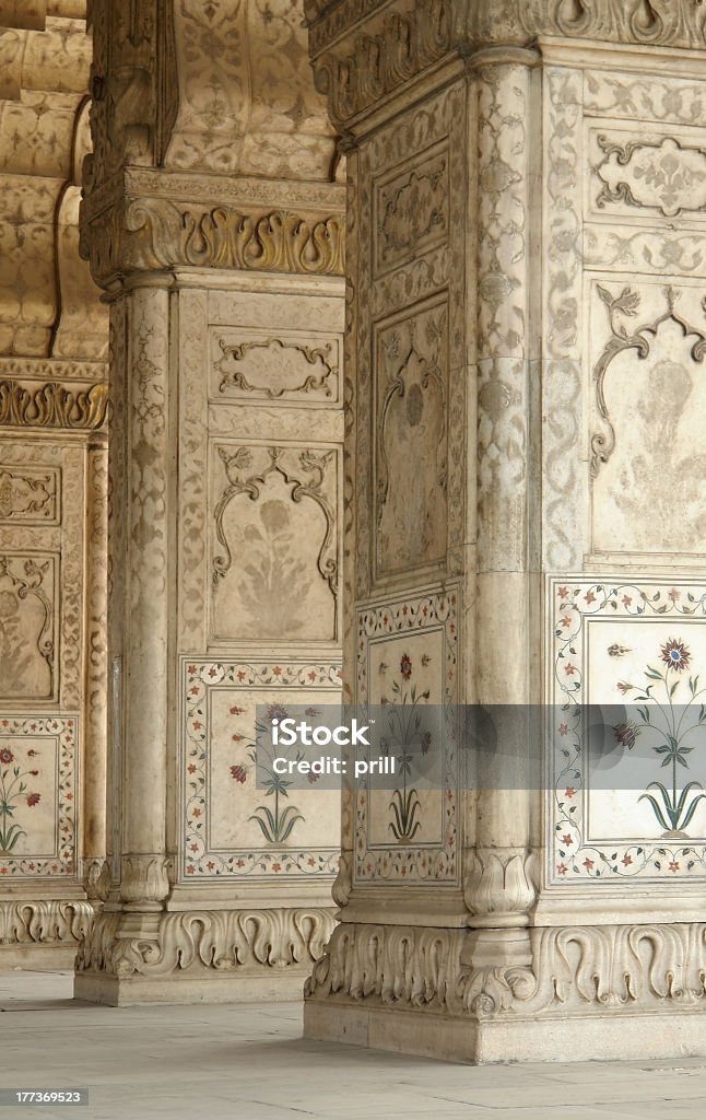 Red Fort in Delhi architectural detail of the Red Fort in Delhi, India Agra Fort Stock Photo