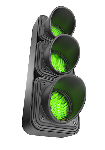 Green traffic lights. 3D Icon isolated stock photo