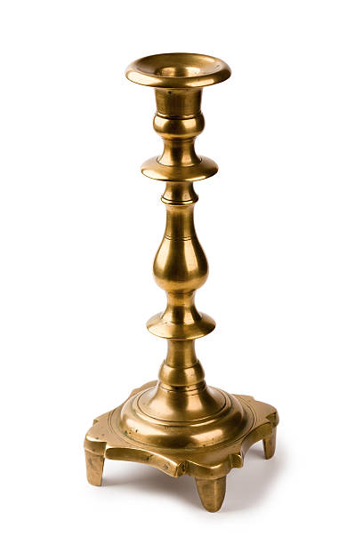 istock Ancient fine-molded brass candlestick for one candle 177369772