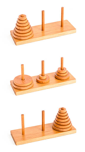 The tower of hanoi isolated on white