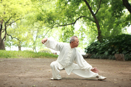 old asian man taichi outdoor