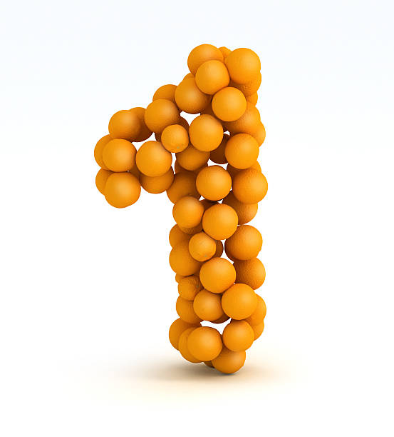 istock Number 1, font of orange citrus, white background 177371470