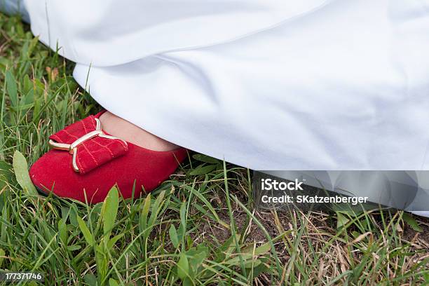 Red Bridal Shoe Stock Photo - Download Image Now - Adult, Bride, Celebration