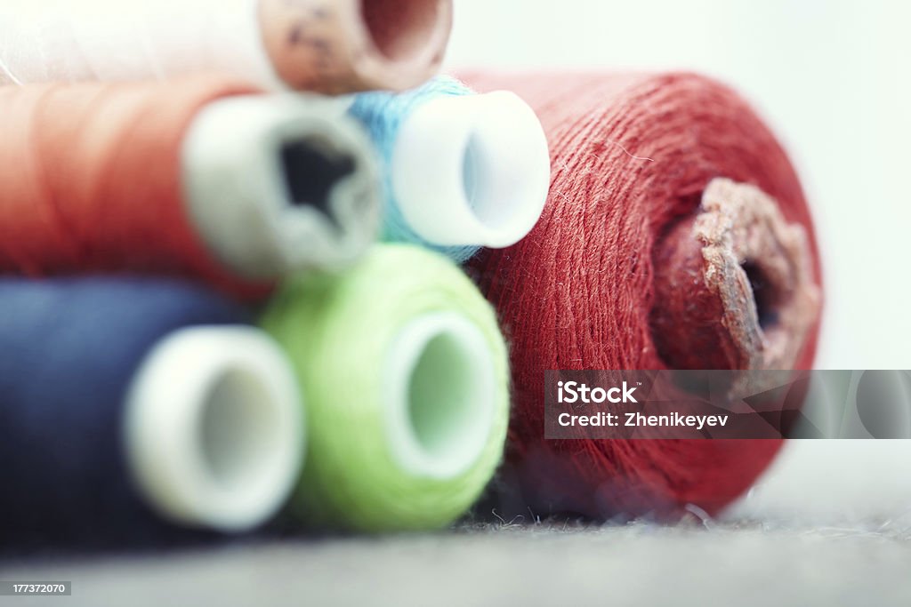 Sewing spools Colorful sewing spools. Macro colorful photo Art And Craft Stock Photo