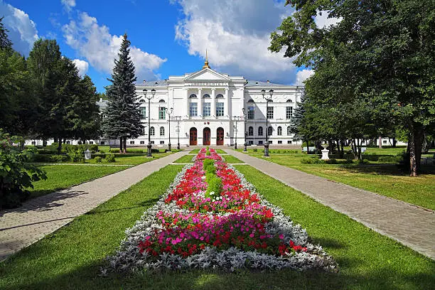 "Main building of Tomsk State University in summer day, Siberia, Russia"