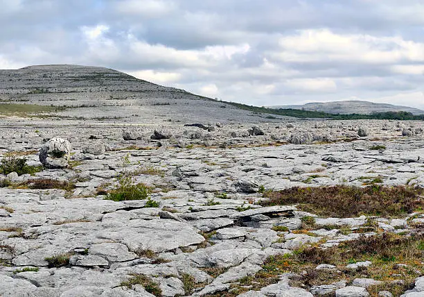 "The Burren is a karst-landscape region or alvar in northwest County Clare, in Ireland. Irish fences"
