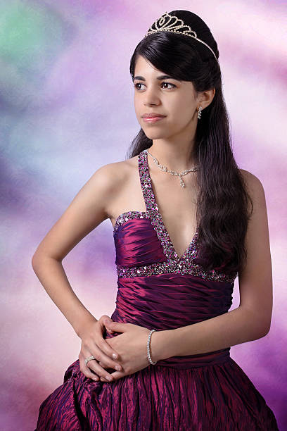 istock 15th Anniversary Portrait-Purple dress 177372721