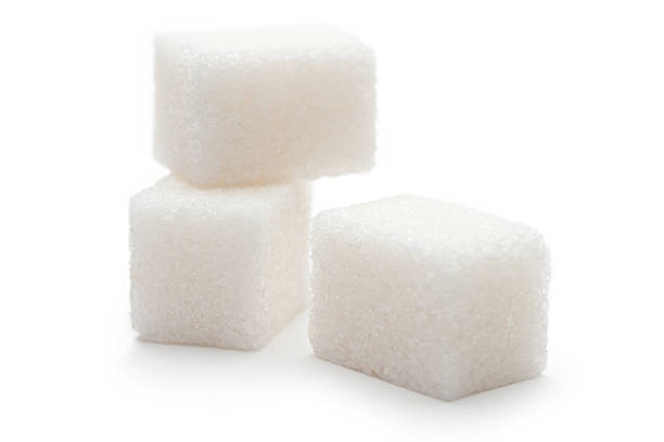 istock Cubes of sugar on the white background 177373507