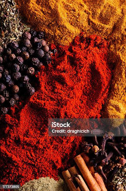 Spice Background Stock Photo - Download Image Now - Backgrounds, Chili Pepper, Contrasts