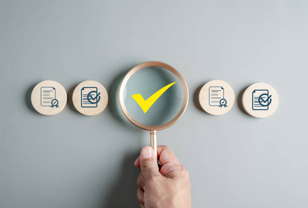 istock Sign assessment for certificate in online survey form, questionnaire, evaluation, online survey exam Choosing the right answer in the exam, filling out. digital form checklist improvement. 1773740354