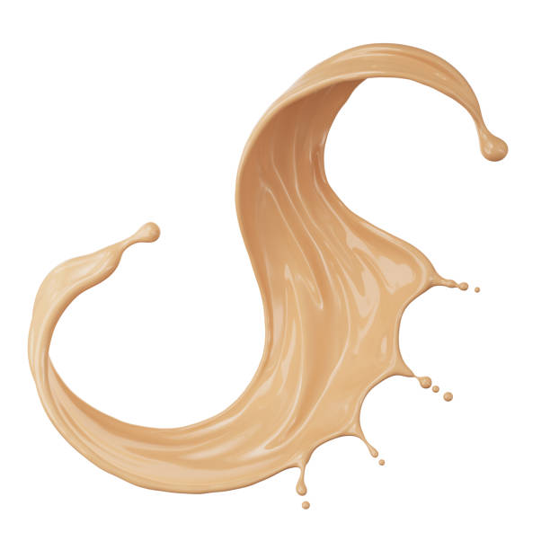 istock Liquid foundation splash element, fluid cosmetic cream 3d illustration. 1773742551