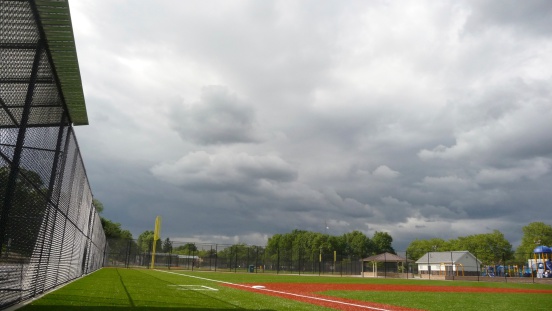 baseball field with sky