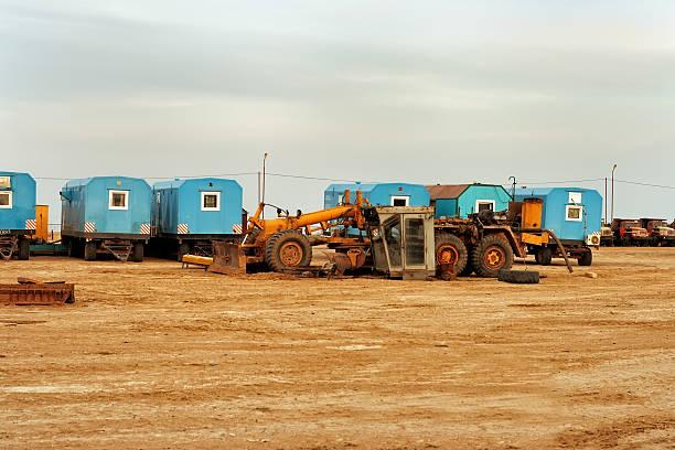 istock Temporary site office and machinery 177374771