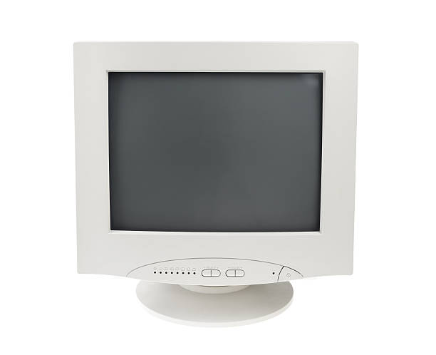 Old Crt Monitor Screen Display for pc isolated white background Old Retro Vintage Crt Cathode Monitor Display for computer pc isolated on white background crt computer screen stock pictures, royalty-free photos & images