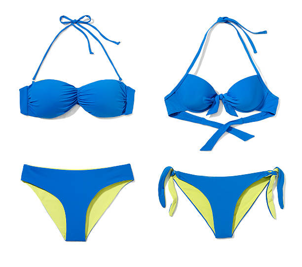 블루 비키니 - bikini bikini top swimwear isolated 뉴스 사진 이미지