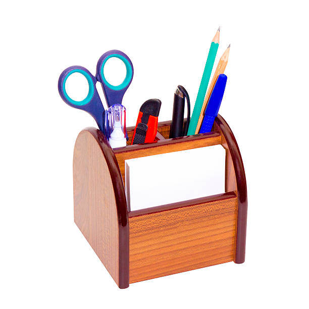 istock Office wooden stand for pens and pencils 177376731