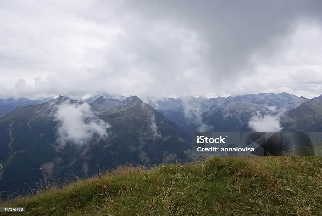 Alps View over a mountainous landscape a cloudy day in Austria. Austria Stock Photo