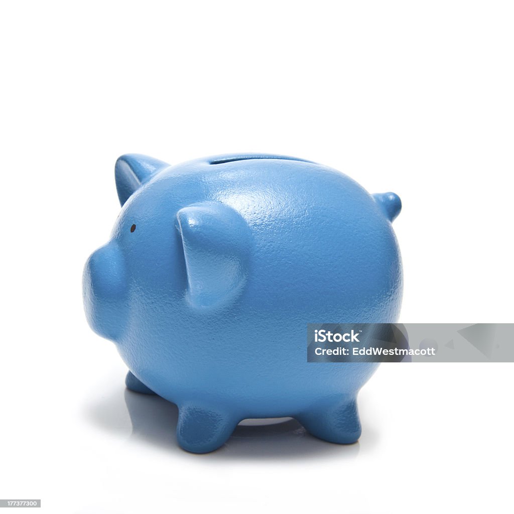 Blue Piggy bank et de l'argent boîte - Photo de Activité bancaire libre de droits