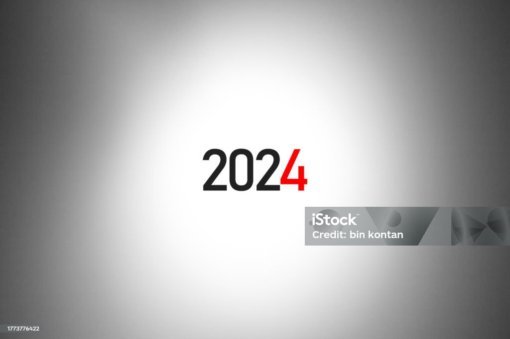 2024 Number Script 2024 Number Text On A White Background With A Shadow 2024 Start ...