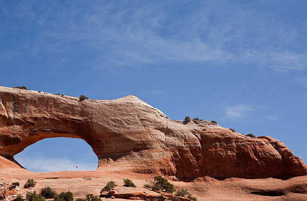 Arches National Park in Moab, Utah, USA: Dramatic geological landscape of red rock sandstone formation of American West