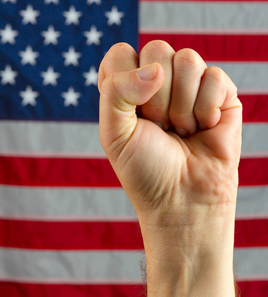 istock Clenched Fist With American Flag Background 177378399