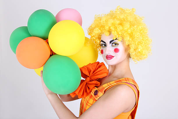 istock Funny clown with colourful balloons 177378618