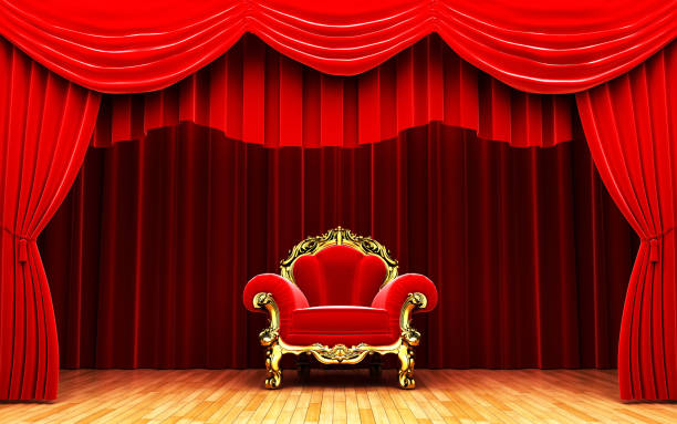 istock Red velvet curtain opening scene 177378686