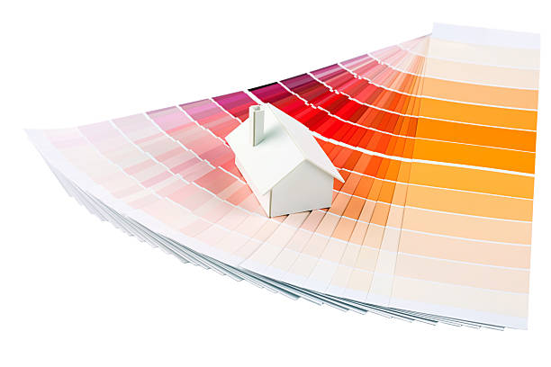 Model house on color palette stock photo