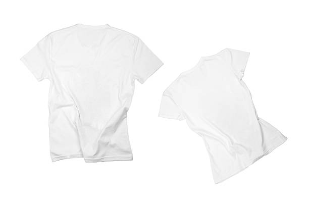 two white t-shirts stock photo