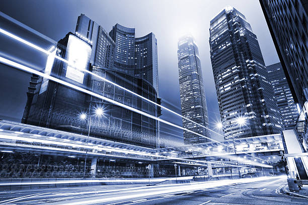 istock traffic with blur light through city at night 177380717