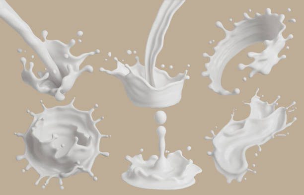 istock Set of Milk splash and pouring. 1773808685