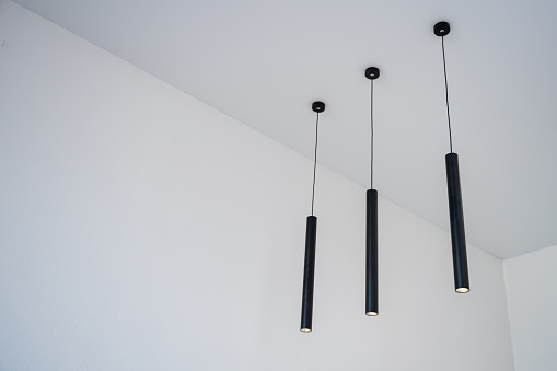 LED pendant lights on the ceiling