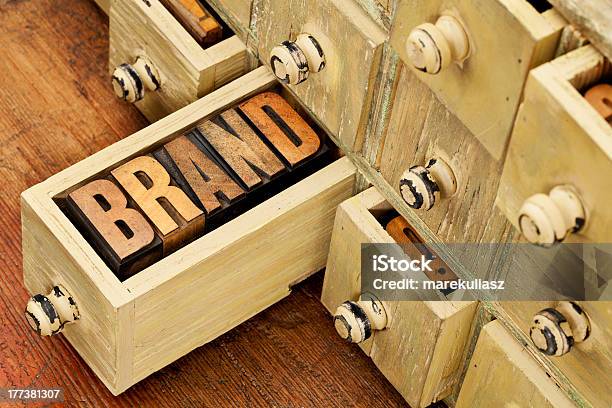 Brand Word Concept Stock Photo - Download Image Now - Antique, Cabinet, Concepts