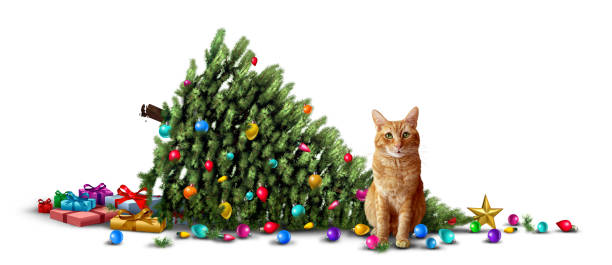 Funny Cat Christmas Tree Mishap
