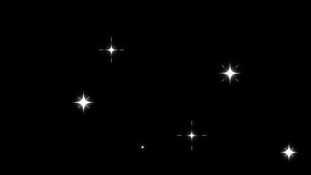 Cartoon Vector Twinkling Stars On Black Background Loop