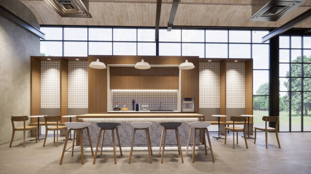 istock Interior Empty Modern Loft Office open space modern office footage.Modern open concept Lobby and reception area meeting room design.3d Rendering . 1773816760