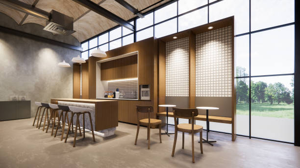istock Interior Empty Modern Loft Office open space modern office footage.Modern open concept Lobby and reception area meeting room design.3d Rendering . 1773816828
