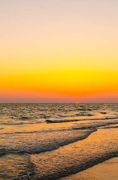 pôr do sol na praia - disappearing nature vertical florida - fotografias e filmes do acervo