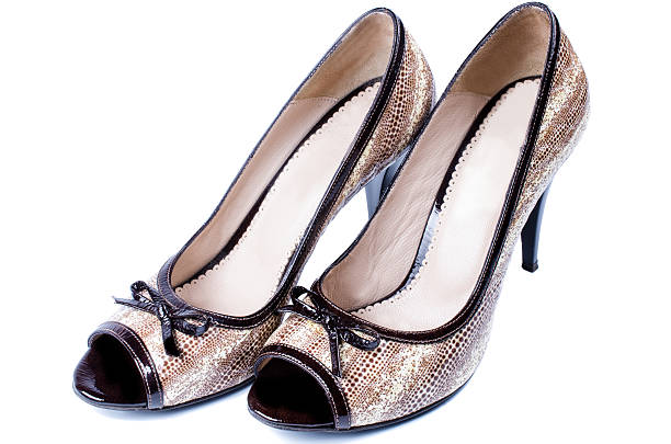 istock Pair elegant brown womens shoes 177381961