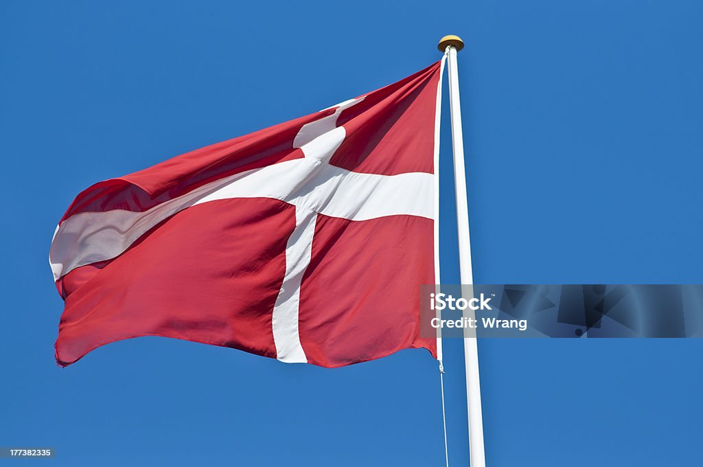 Dannebrog, a Bandeira Dinamarquesa - Foto de stock de Azul royalty-free