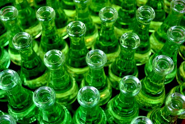 istock Bunch of little green glass bottles 177383015