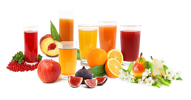 bevande alla frutta - isolated on white orange juice ripe leaf foto e immagini stock