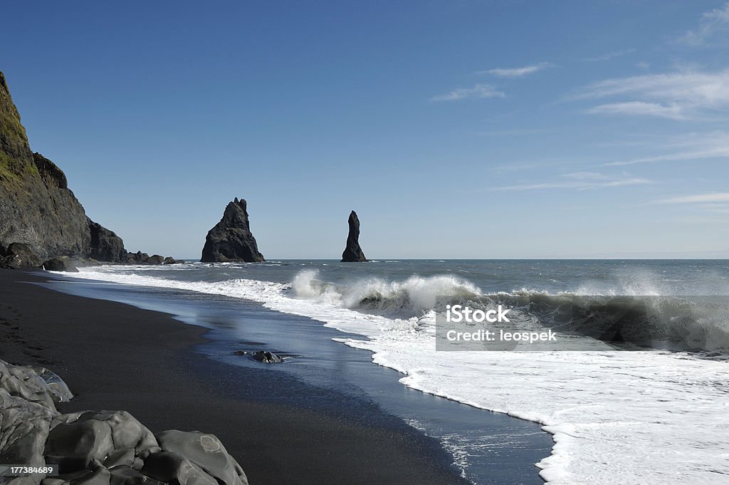Praia vulcânica na Islândia. - Royalty-free Ao Ar Livre Foto de stock