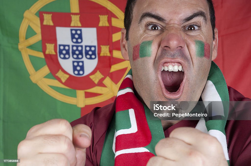 Begeistert Fußball-fan in Portugal - Lizenzfrei Portugal Stock-Foto