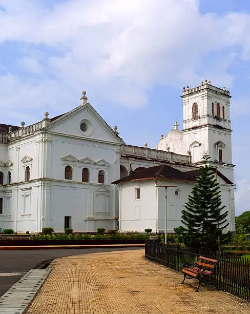 St.Catherine Cathedral catholic church in Old Goa. Heritage of Portuguese colony.. India