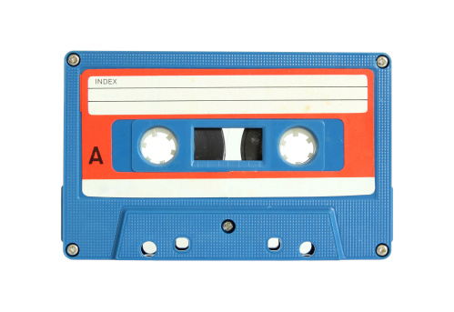 Cassette Tape isolated on white with clipping path