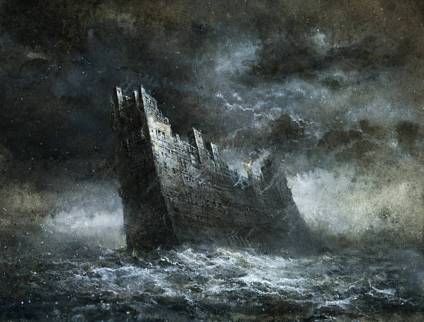 ilustrações, clipart, desenhos animados e ícones de castelo do mar - sea storm moody sky dark