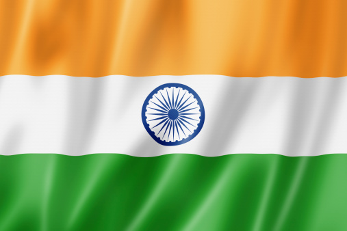India flag, three dimensional render, satin texture